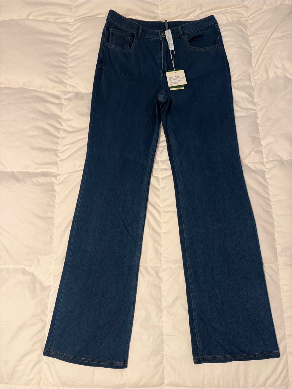 HALARA Navy Wide-Leg High-Rise Jeans